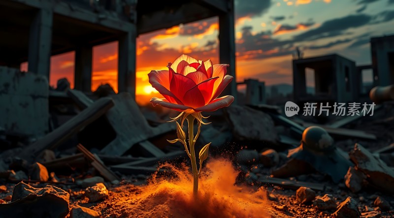 废墟中的希望之花