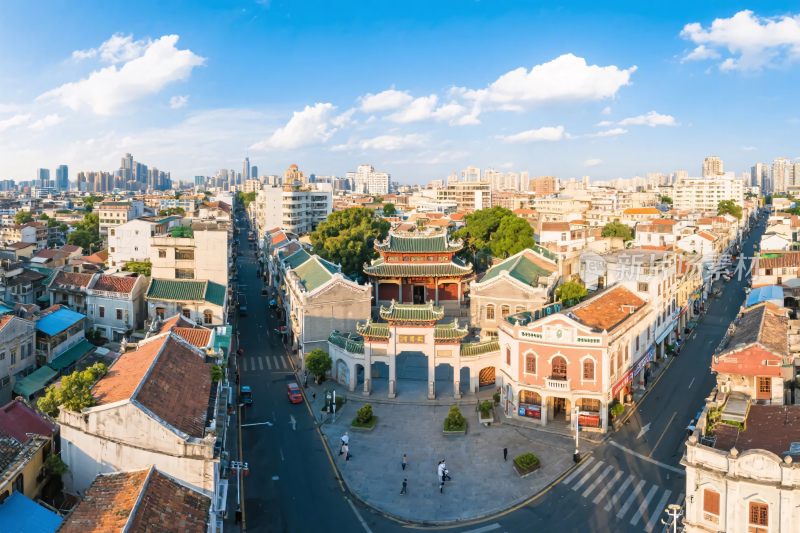 城市历史街区鸟瞰图