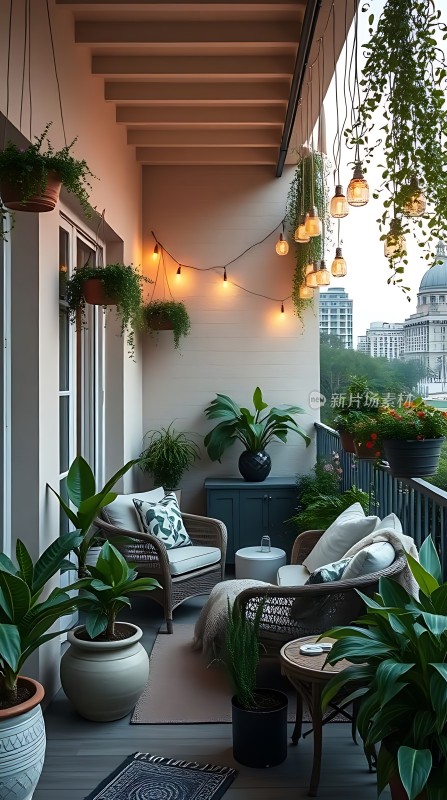 阳台绿意盎然温馨小窝