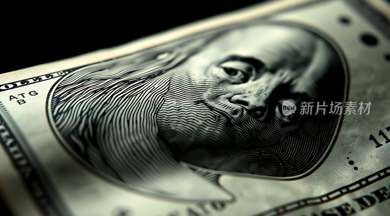 美元百元纸币特写展现细节与纹理之美