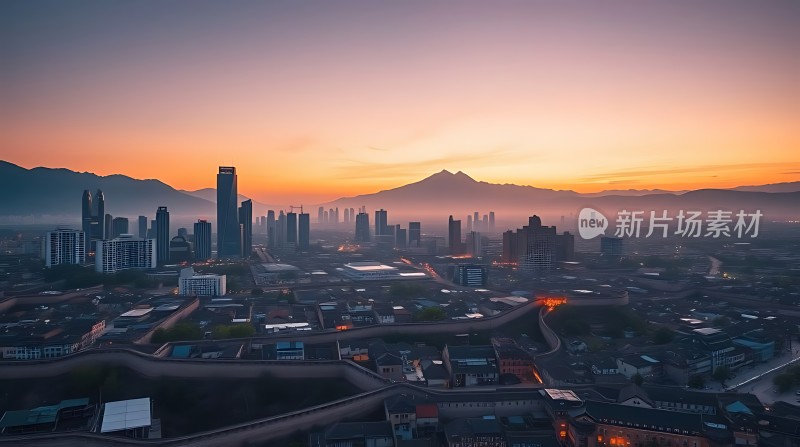 城市日出现代与历史交融