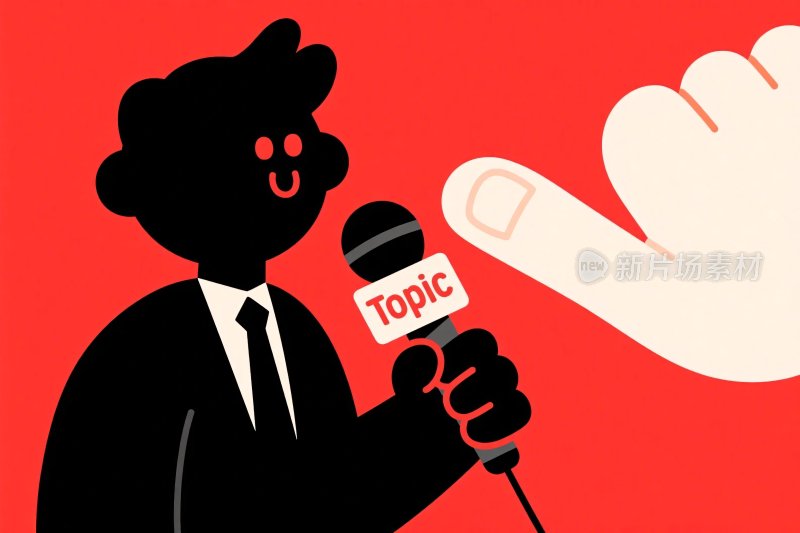 记者采访点赞插画