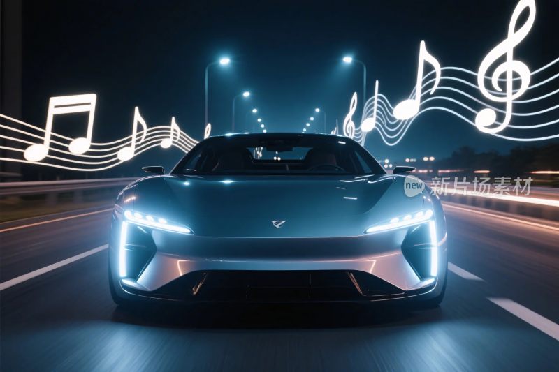 未来汽车音乐夜景