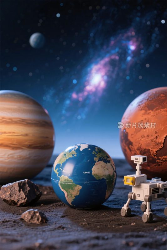 太空星球与探测器场景