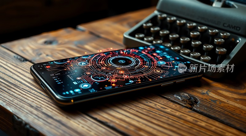 科技与复古的结合智能手机与打字机的碰撞