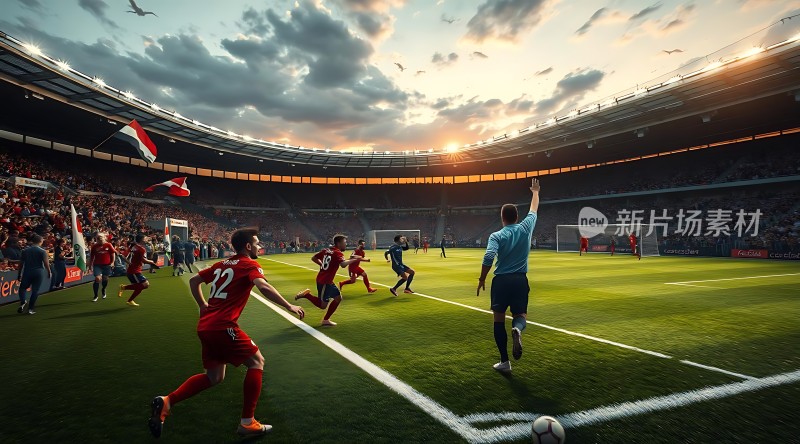 新片场素材 足球比赛现场
