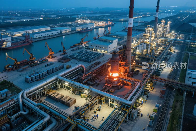 工业园区夜景航拍图