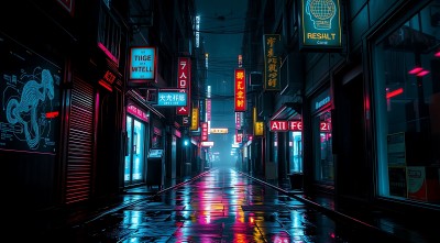 霓虹灯下的繁华街道 霓虹灯下的繁华街道