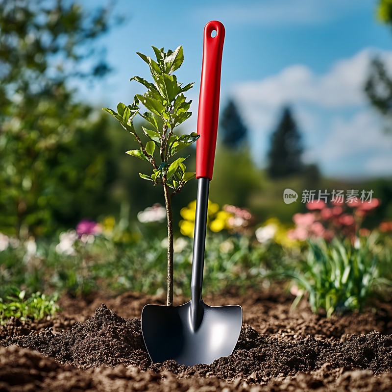 种树挖坑铲子立正