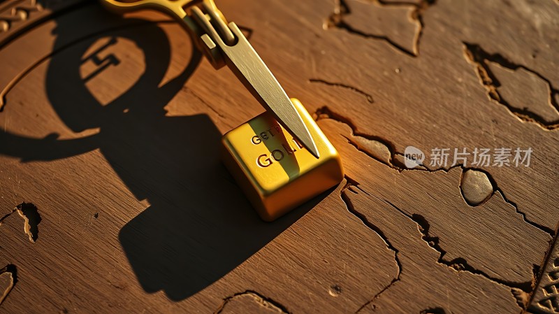 黄金剪刀剪金块