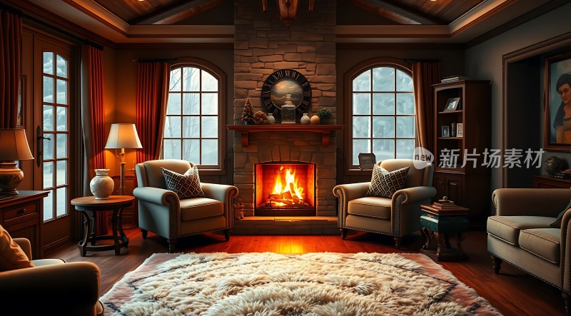 温馨壁炉客厅