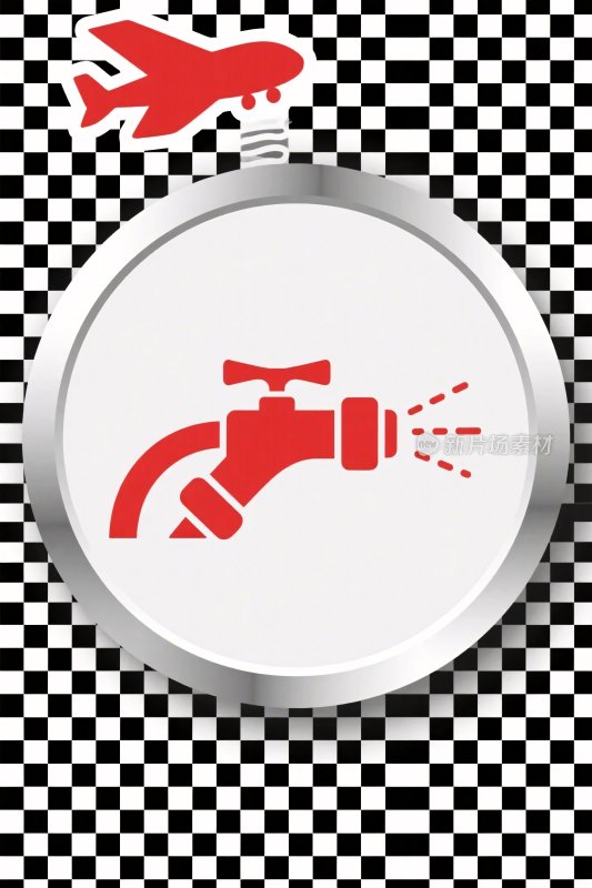 飞机水龙头图标插画