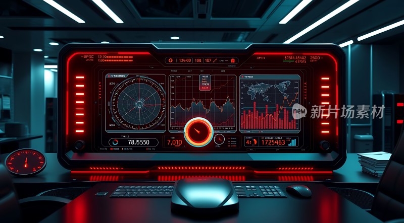 未来科技控制中心数据监测与操作界面