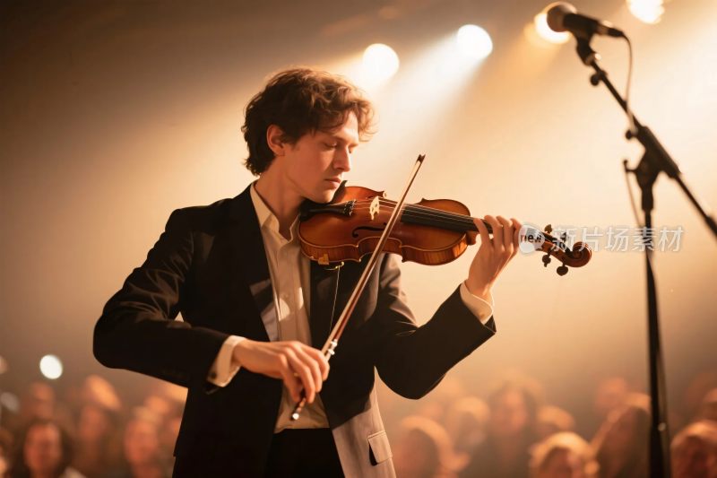 小提琴舞台表演场景