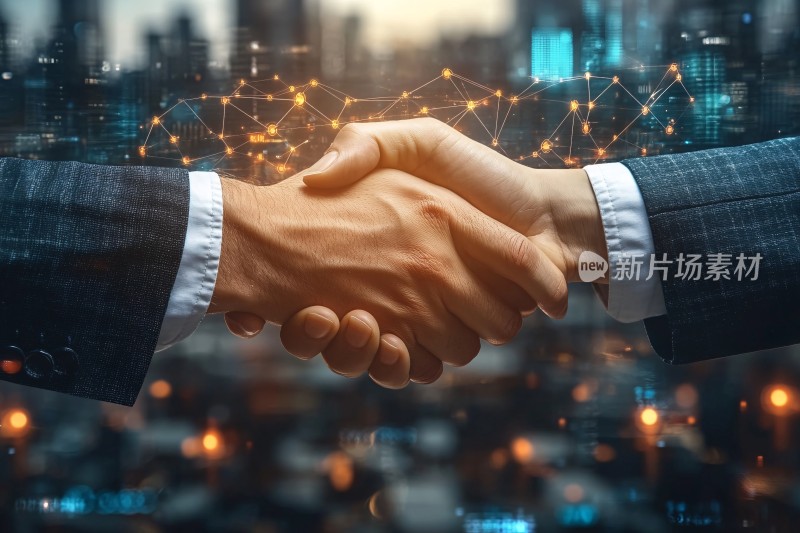 商务人士握手合作场景