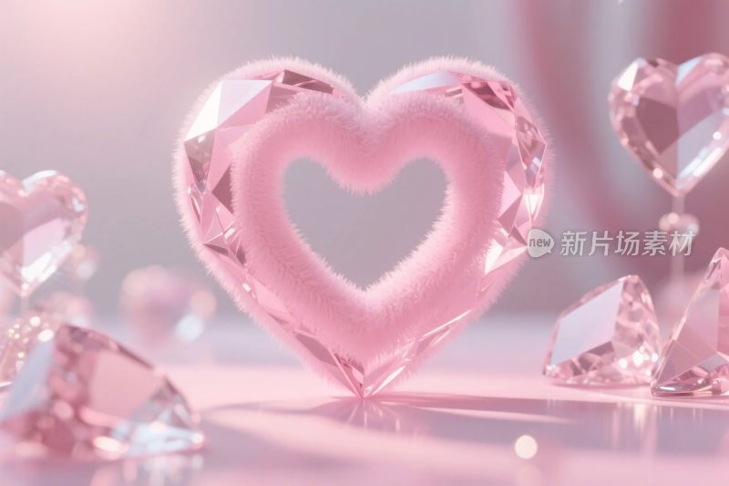 粉色水晶爱心装饰
