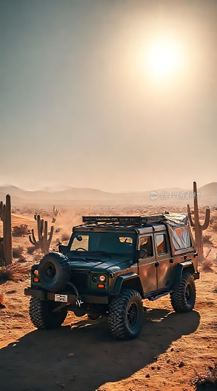 沙漠探险之旅越野车穿越沙丘