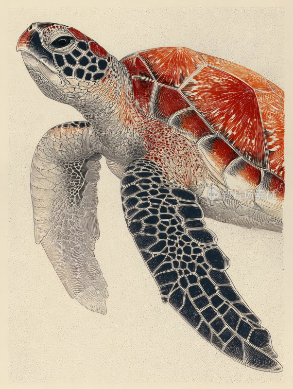 手绘海龟插画