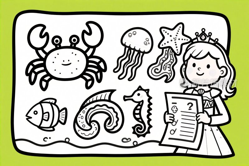 海洋生物卡通插画