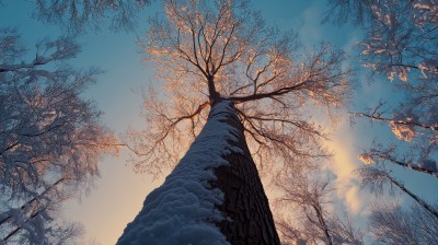 雪景的松林