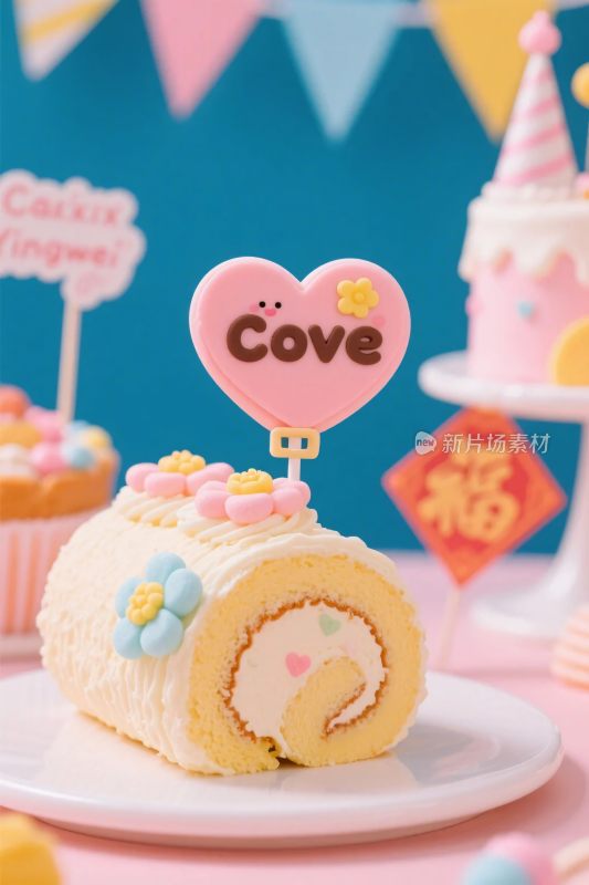 甜蜜甜点插画场景
