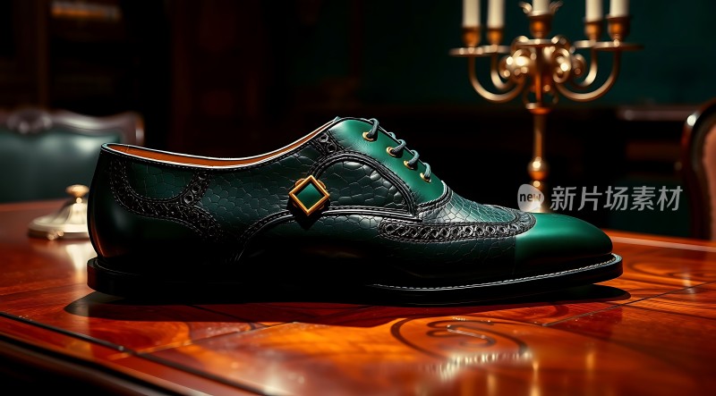 绿色皮鞋展示