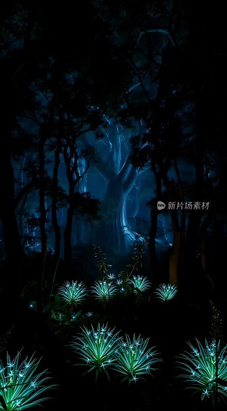神秘森林夜光植物