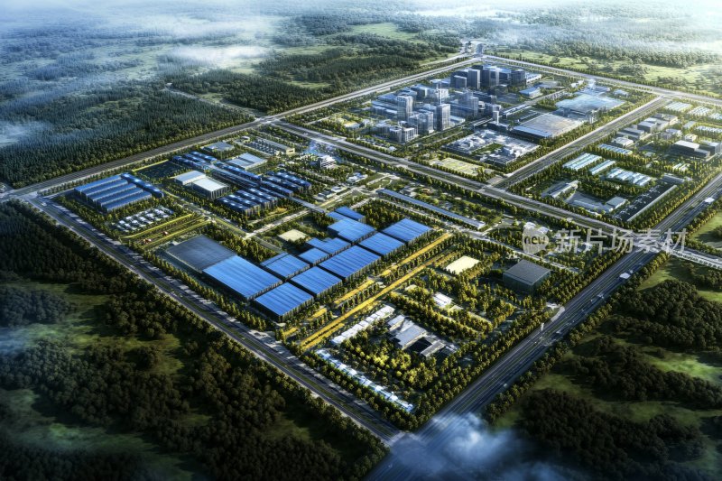 现代化工业园区鸟瞰图