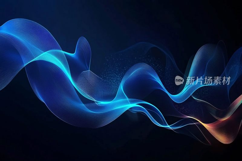 蓝色动感线条抽象背景图