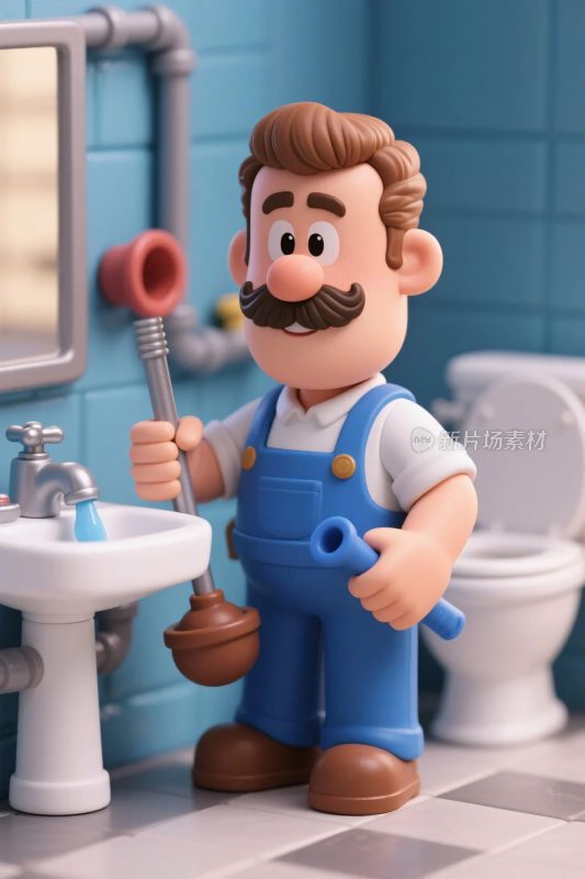 卫生间维修玩偶