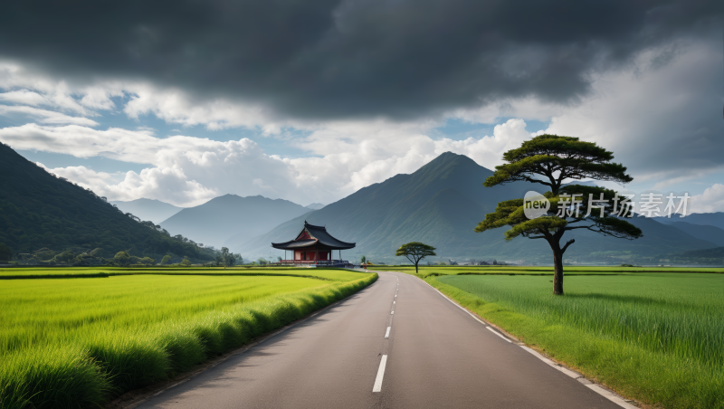 一条漫长的路高清风景图片