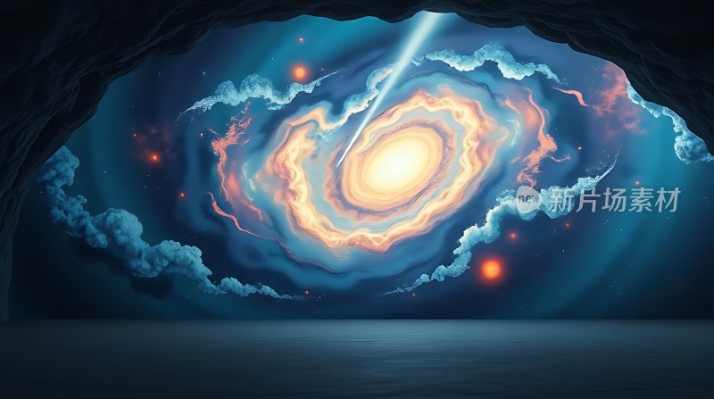 宇宙奇观星云漩涡与神秘光芒