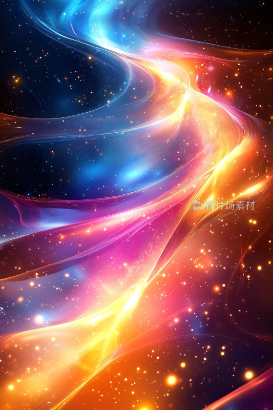 绚丽动感的彩色光带背景
