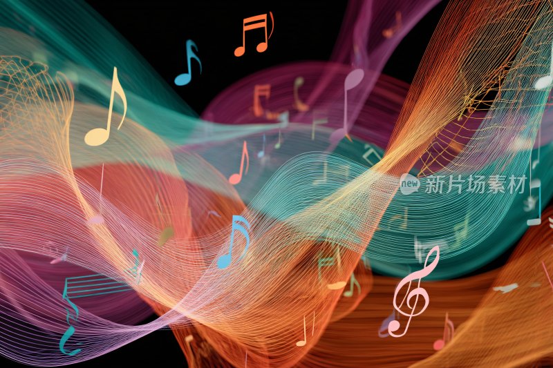 动感音乐线条插画