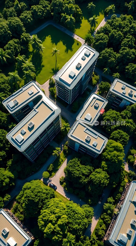 绿色生态建筑群现代与自然的和谐共生