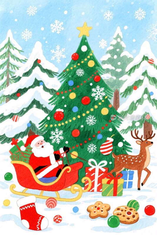 圣诞主题卡通插画