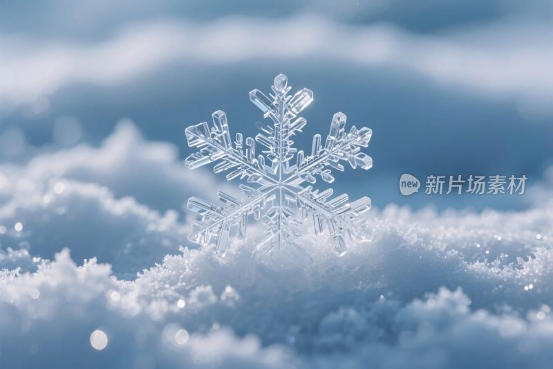 冬日雪花特写