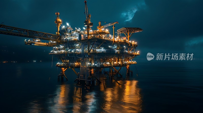 海上钻井平台之夜