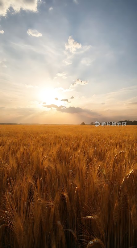 金色麦田日落时分