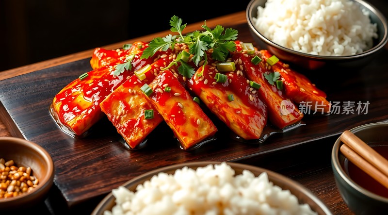 香辣豆腐配米饭