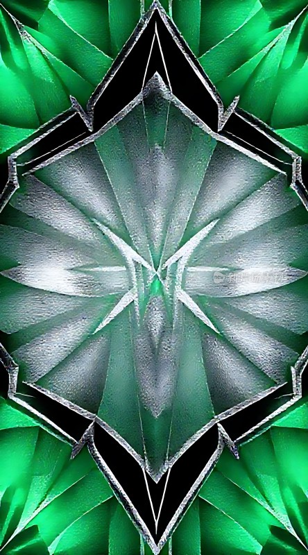 绿色宝石般的几何图案