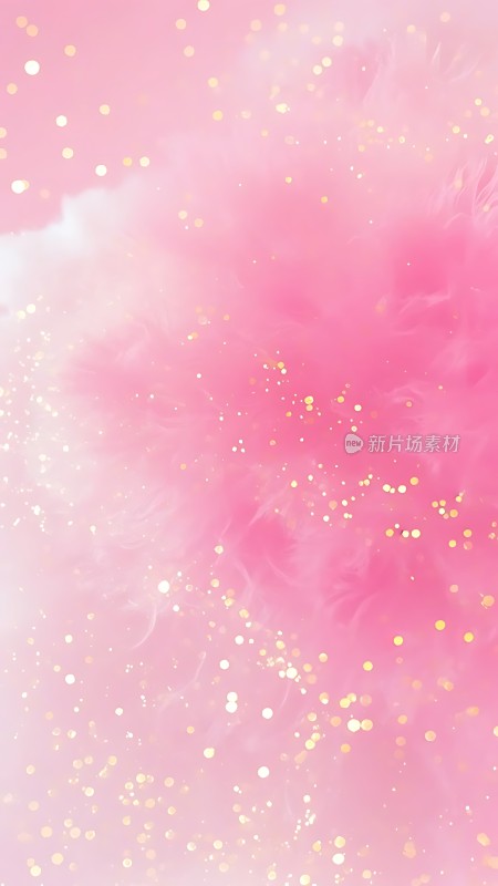 粉红梦幻背景金色点缀