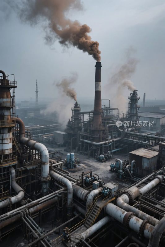 工业厂区烟雾场景