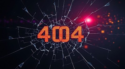 破碎屏幕上的404错误页面