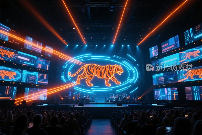科技老虎舞台场景
