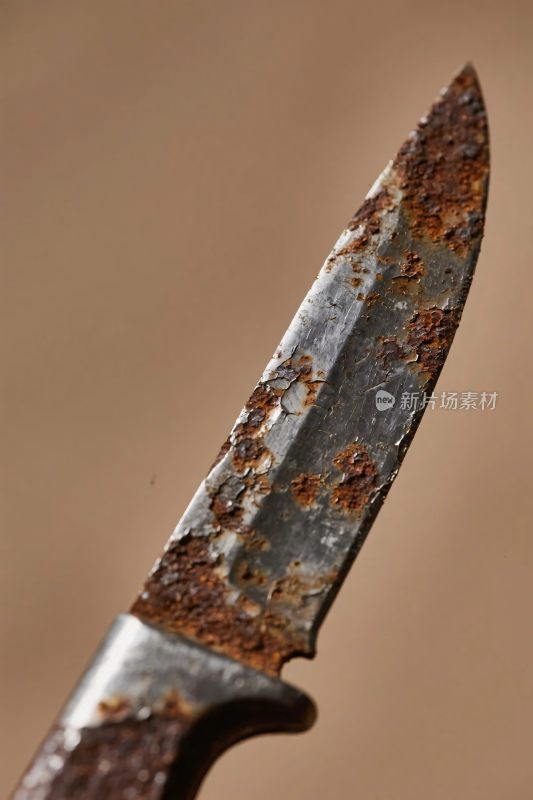 生锈的厨刀特写
