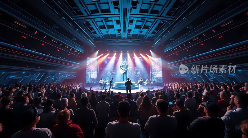 音乐盛宴舞台灯光璀璨观众热情高涨
