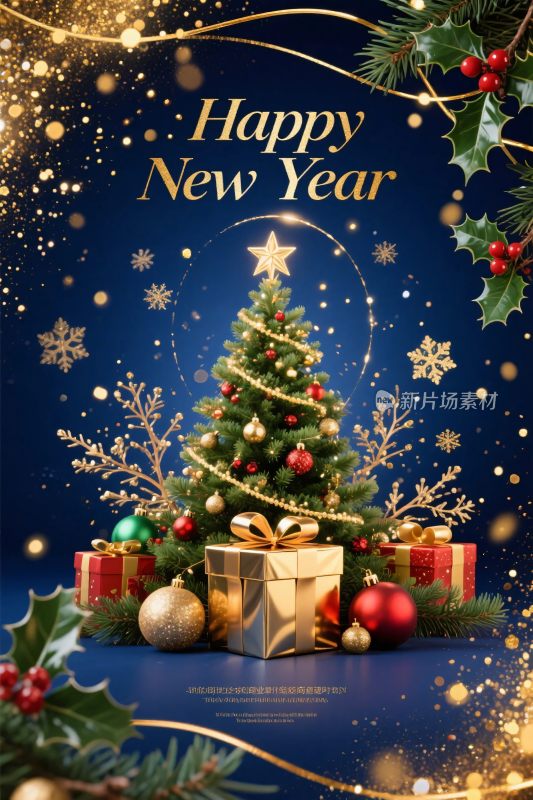 新年圣诞装饰插画