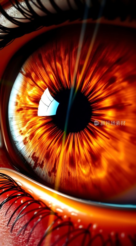 红色瞳孔的眼睛