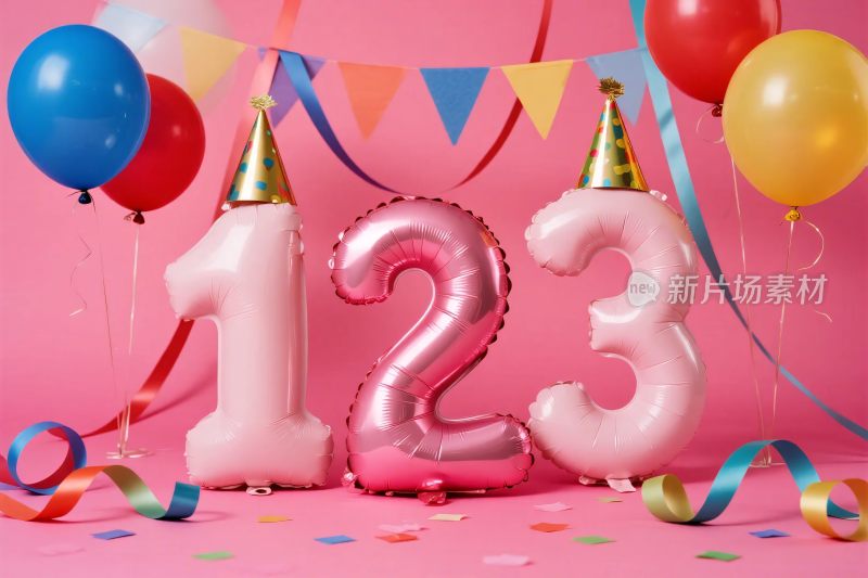 生日派对数字气球装饰
